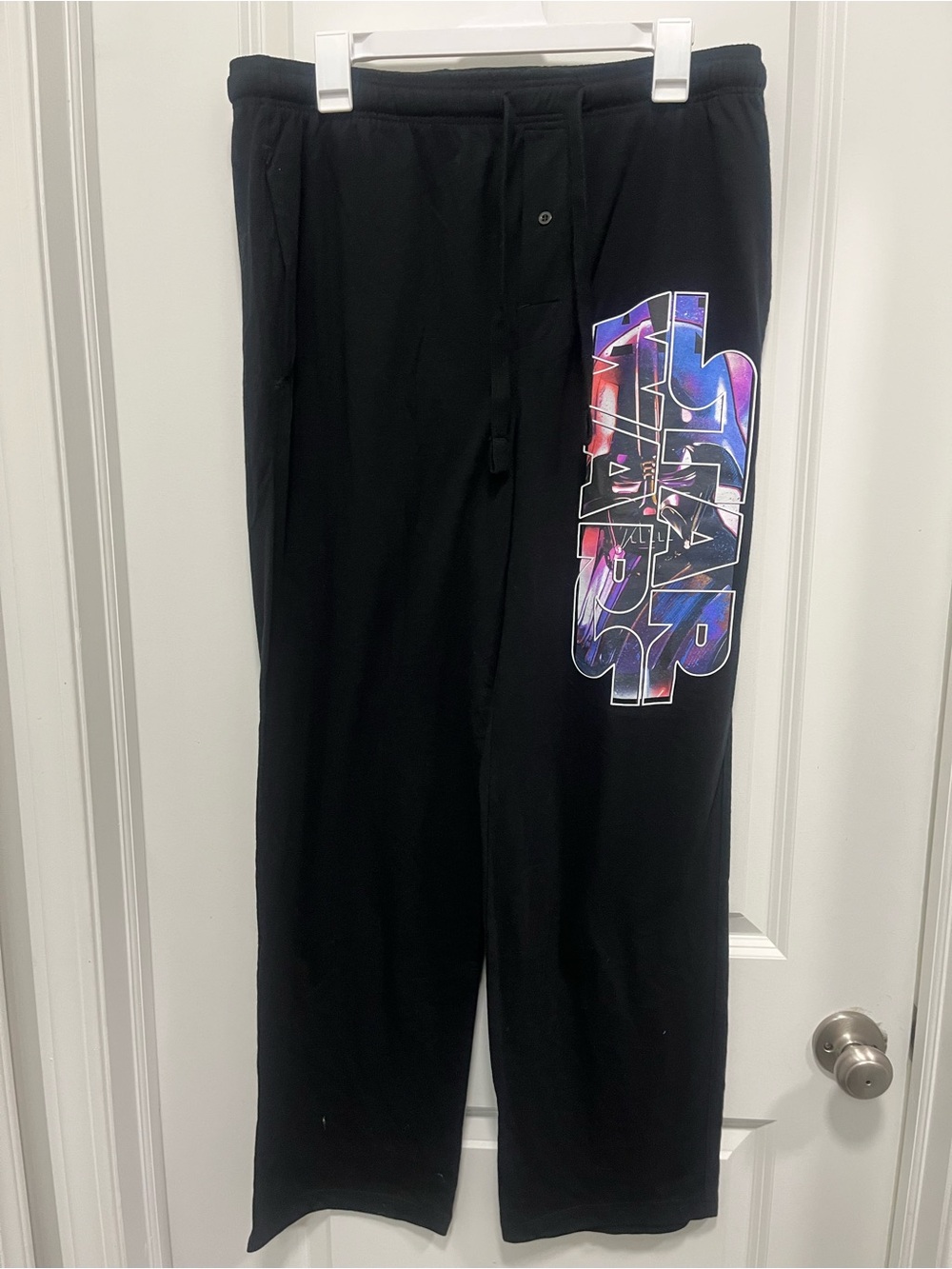 Star Wars Disney Logo Lounge Pants Black Cotton Blend NWT Medium